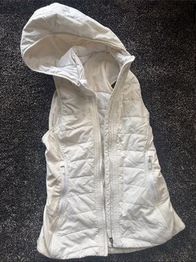 lululemon athletica White Quilted Hooded Vest - Women's